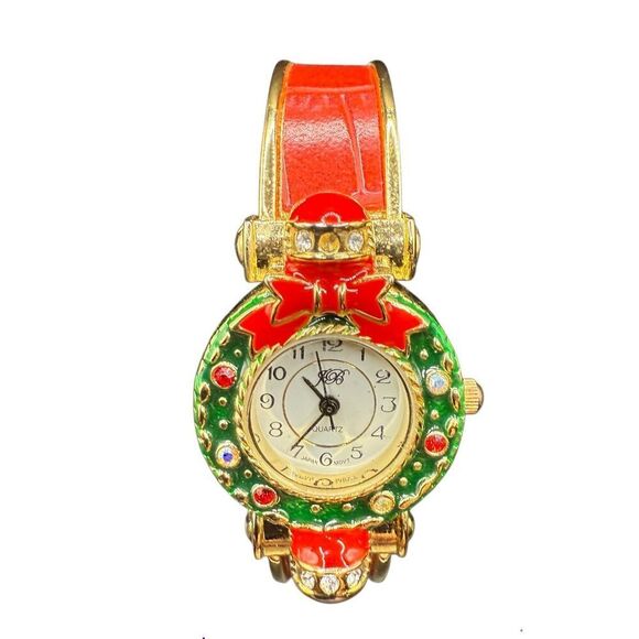 Christmas Holiday Ladies Bangle Quartz Wristwatch - Picture 8 of 9